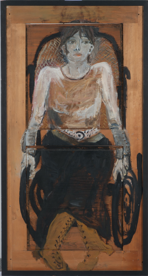 Garance Grenacher (*1943), Margrith, vor 1971 Öl auf Holz, 137 x 70 cm Aargauer Kunsthaus, Aarau